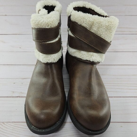 Rocket Dog Ankle Boots Womens Size 7 Faux Fur Trim Side Zip Bootie C345 - Picture 2 of 9